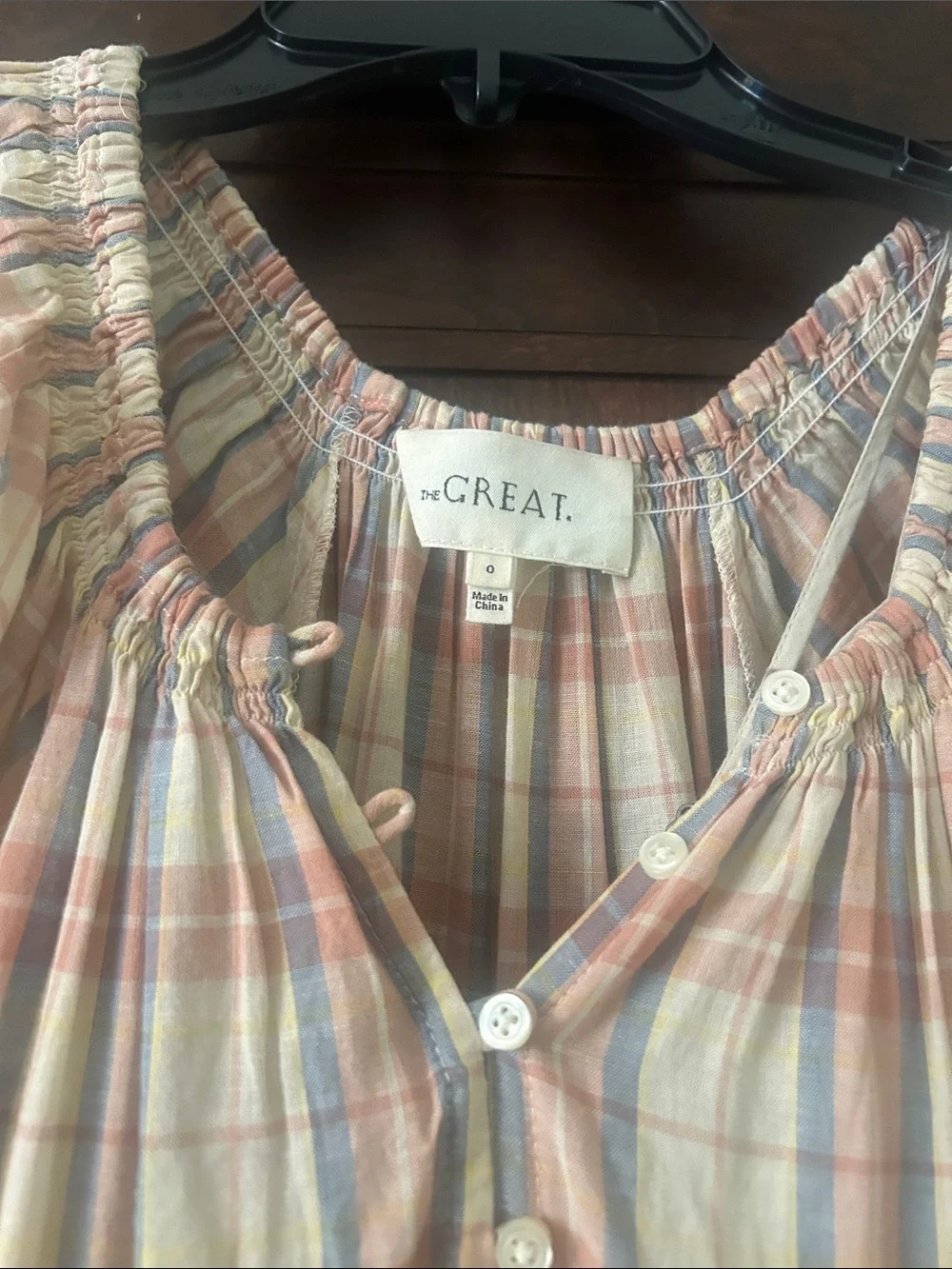 THE GREAT Light Plaid Tiered Maxi Dress with Puff Sleeves - Picture 5 of 9